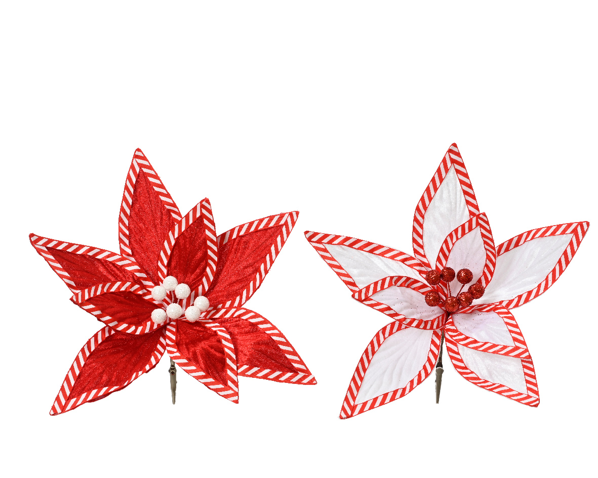 Flower on clip polyester 2col ass