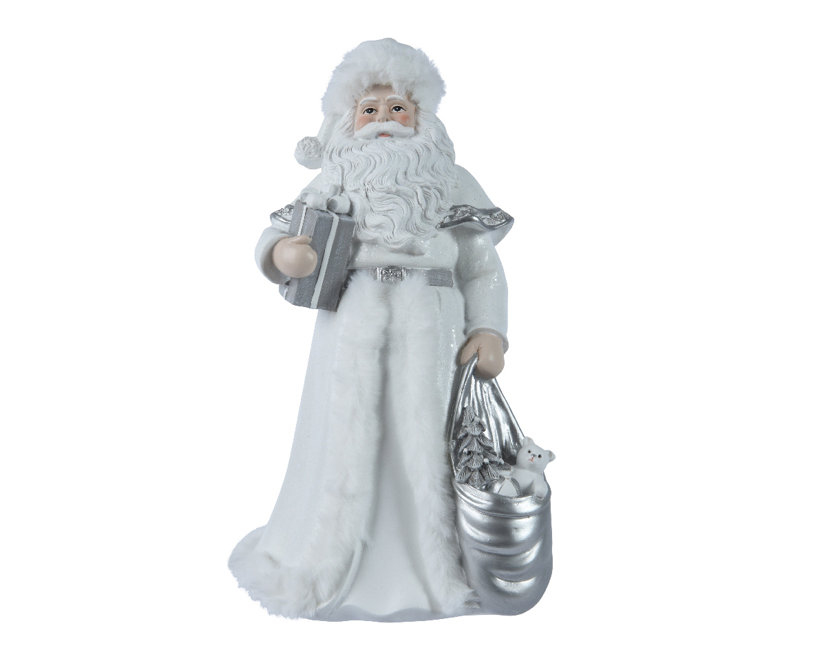 Santa polyresin santa with present bag