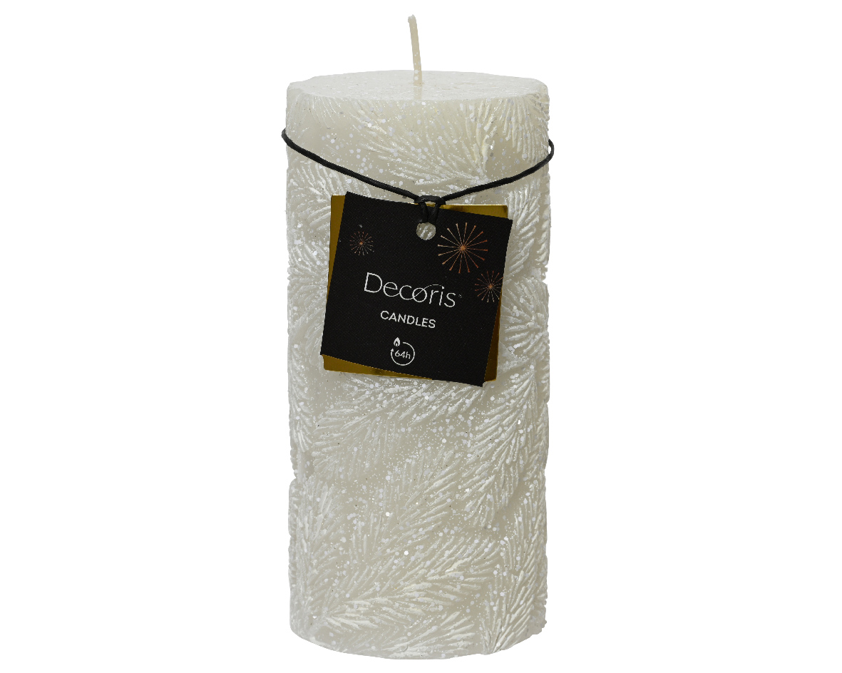 Pillar candle paraffin pillar snow leaf relief