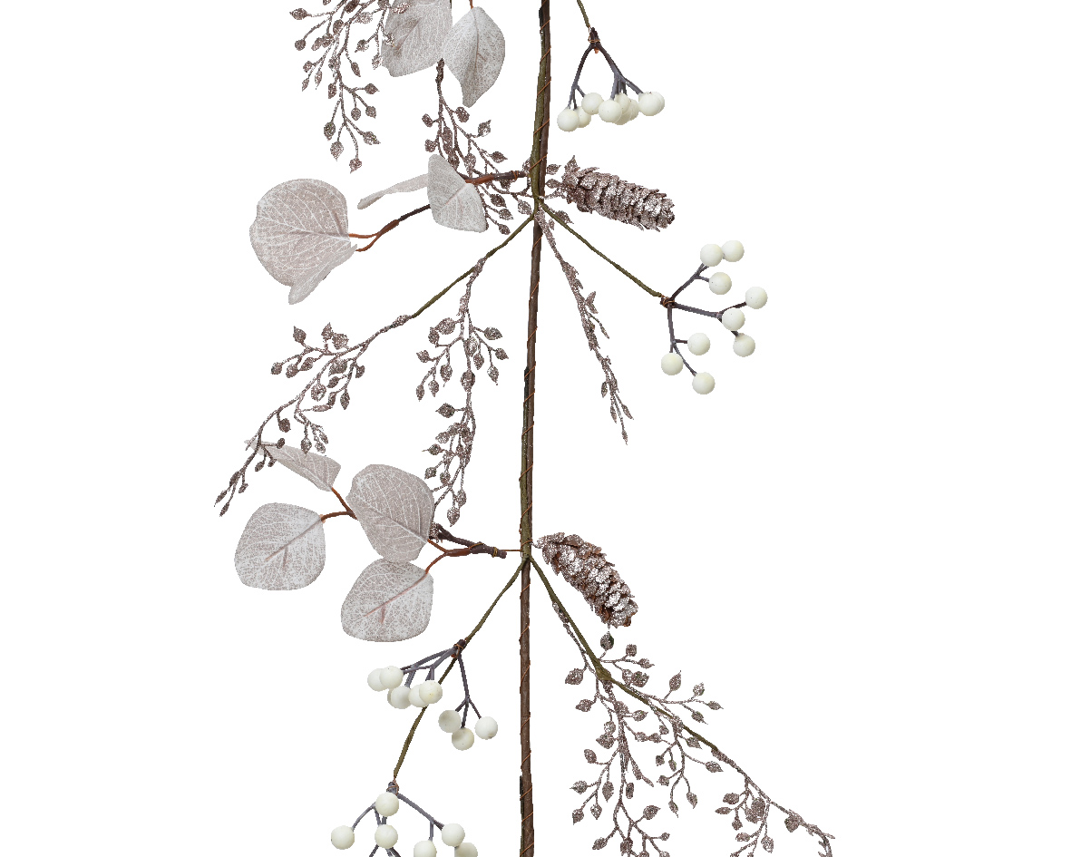 Garland pe glitters pe leaves. polyester leaves