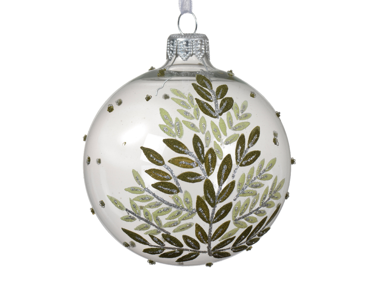 Bauble glass transparent leaf tree / ΤΙΜΗ ΤΕΜΑΧΙΟΥ