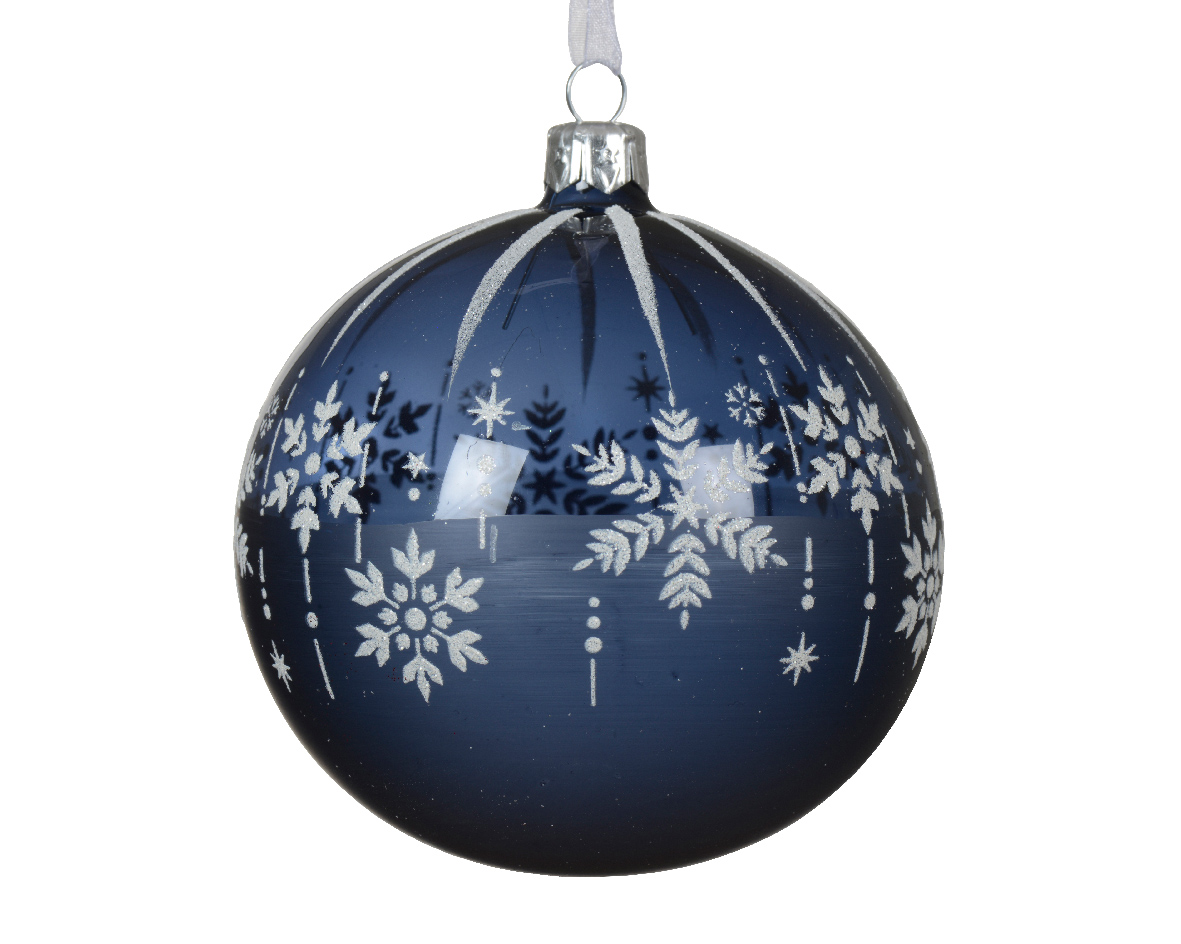 Baubles glass transparent shiny snowflakes falling / ΤΙΜΗ ΤΕΜ