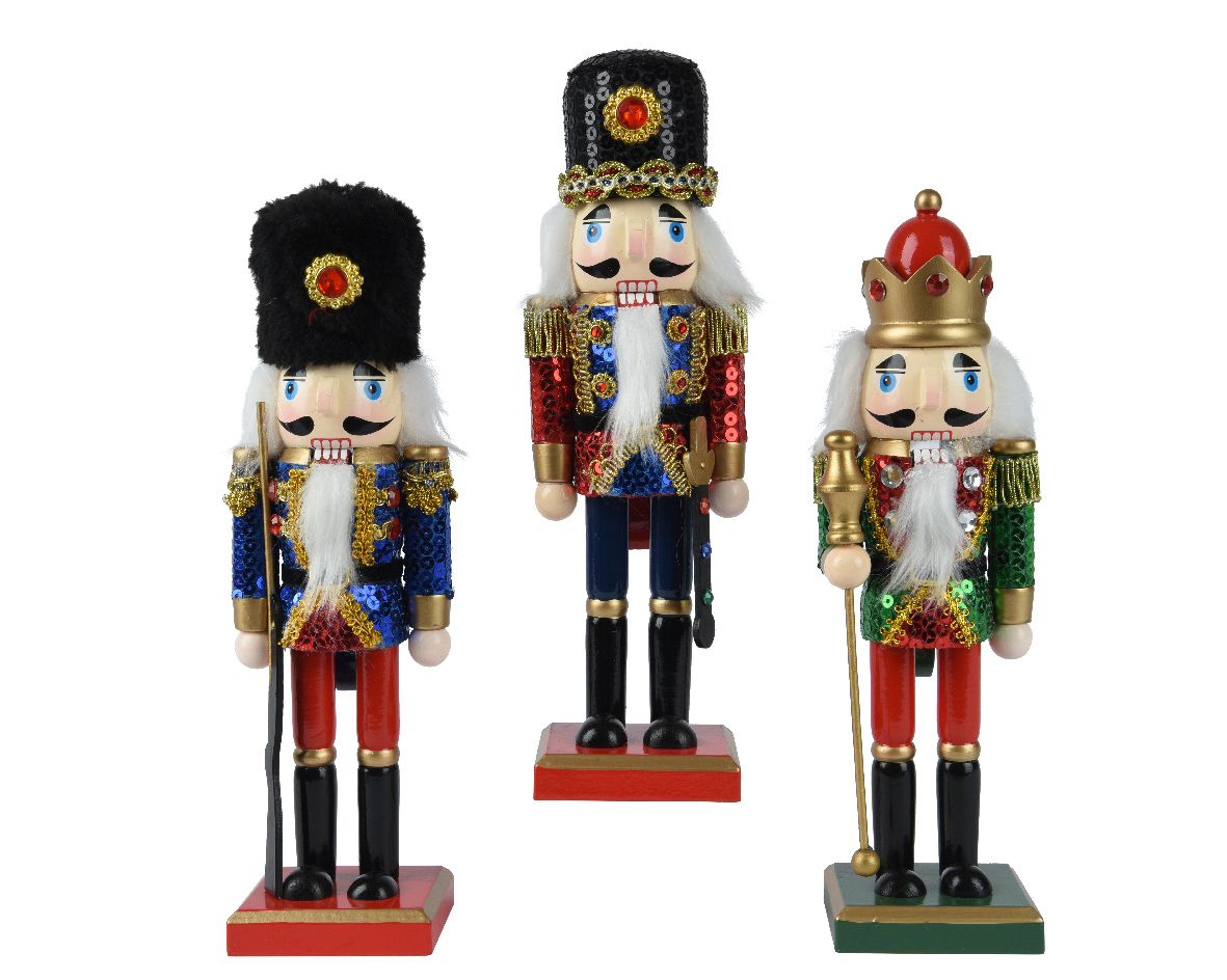 Nutcracker pinewood spangle 3col ass fsc 100%