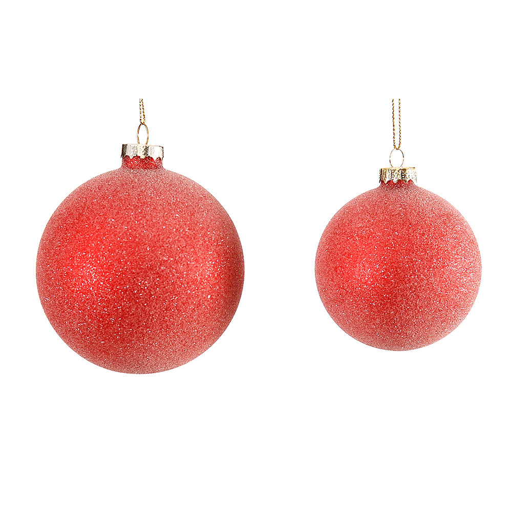12/48-10cm glass red icy ball 6-48