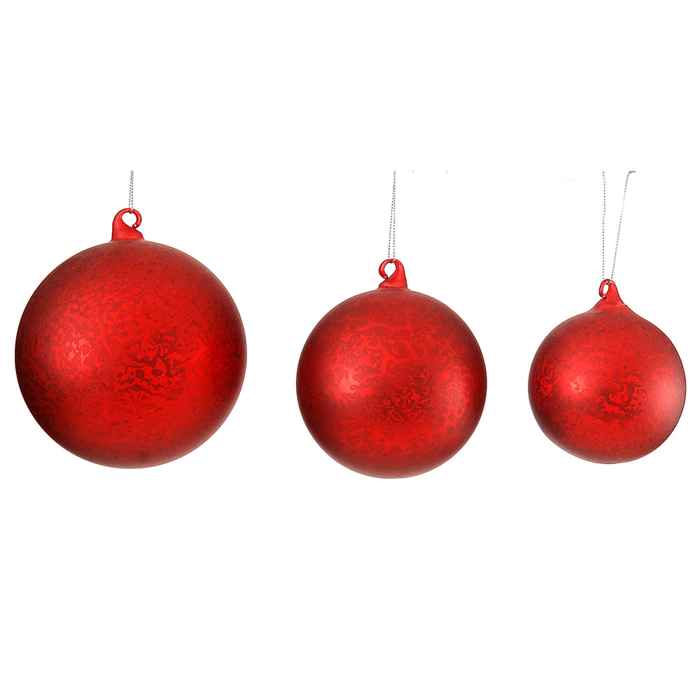 6/24-12cm glass ball mat red