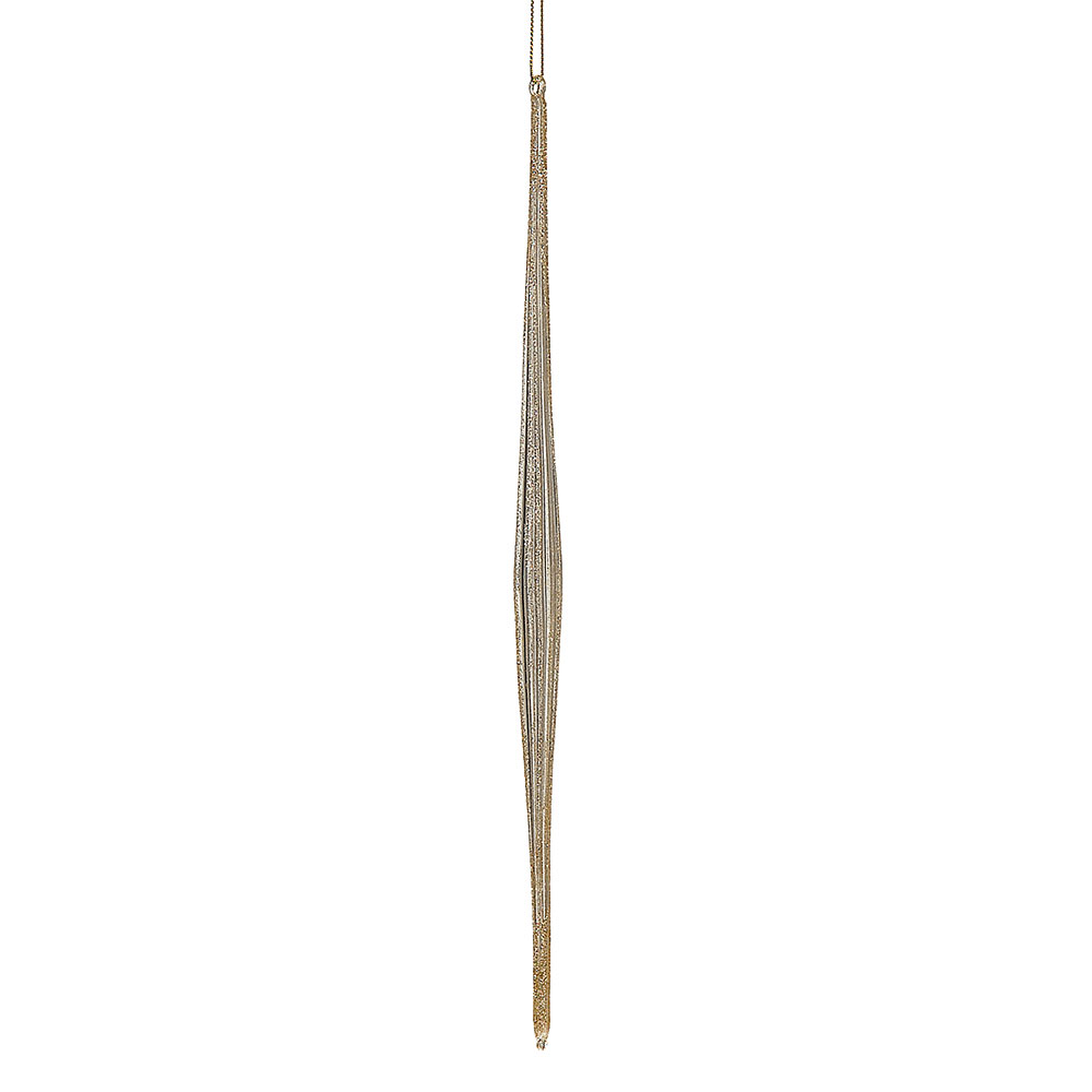 12/96-35cm Glass gold drop ornament