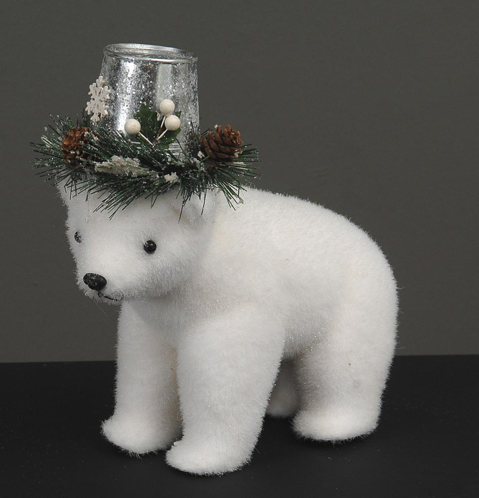 3/12 30cm white bear w/ blue scarf