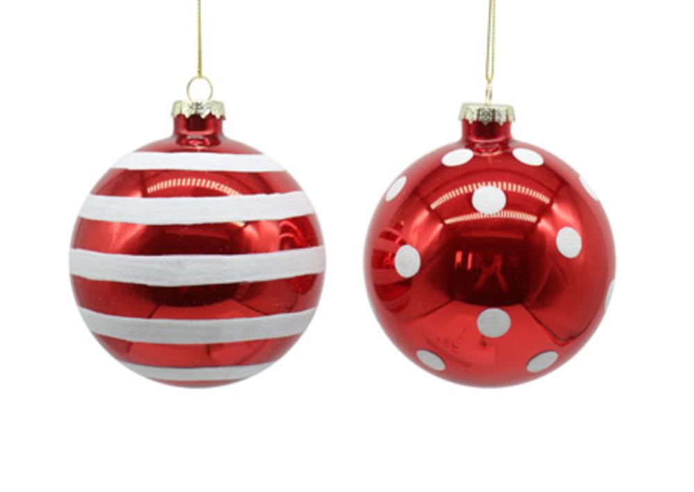 10cm glass red balls, 1ΤΜΧ