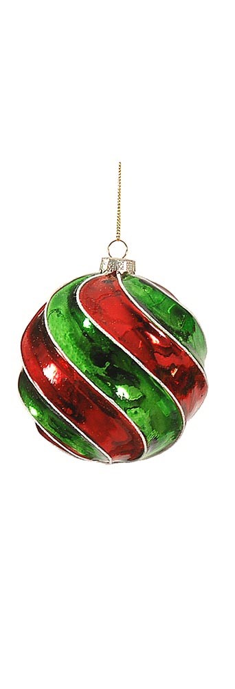10cm Glass red/green orn ball/onion/double tip, 1ΤΜΧ-Design A