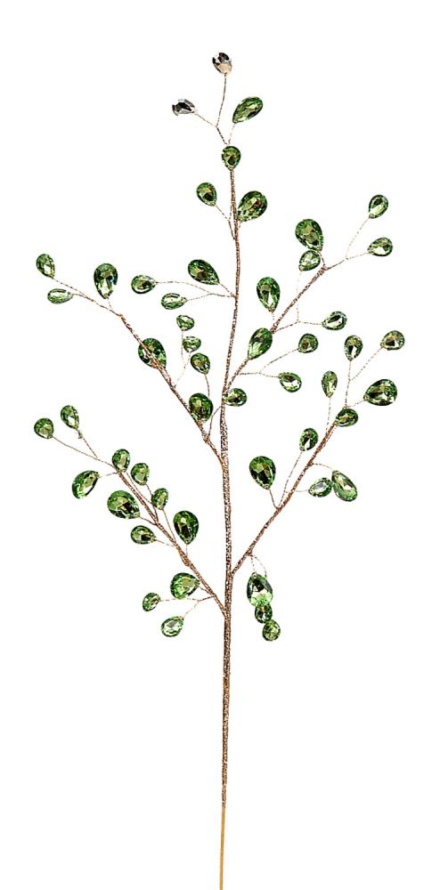 12/288-75cm spray w/green crystals