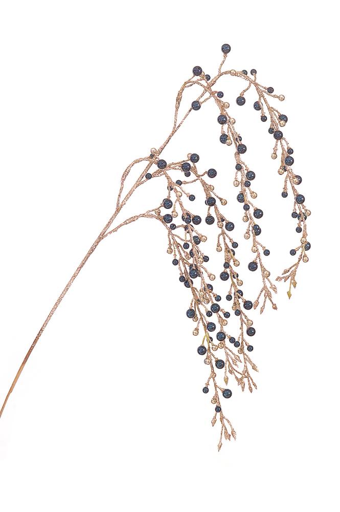 6/144 - 55CM Gold Spray w/ Blue berries in 4lines