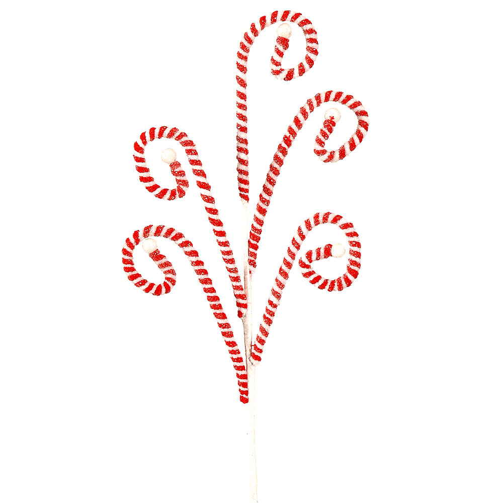 12/144-71cm Red/white candy branch