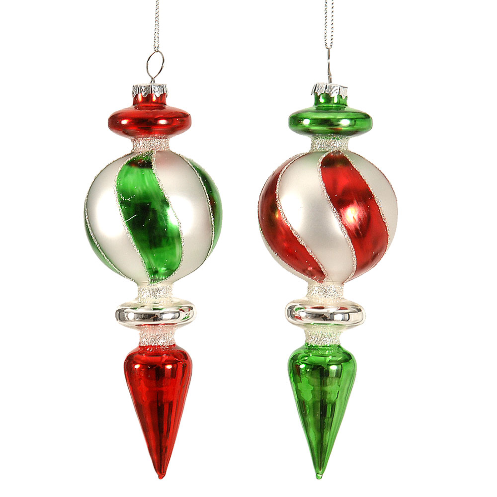 18CM Red&Green Finial Orn, 1ΤΜΧ