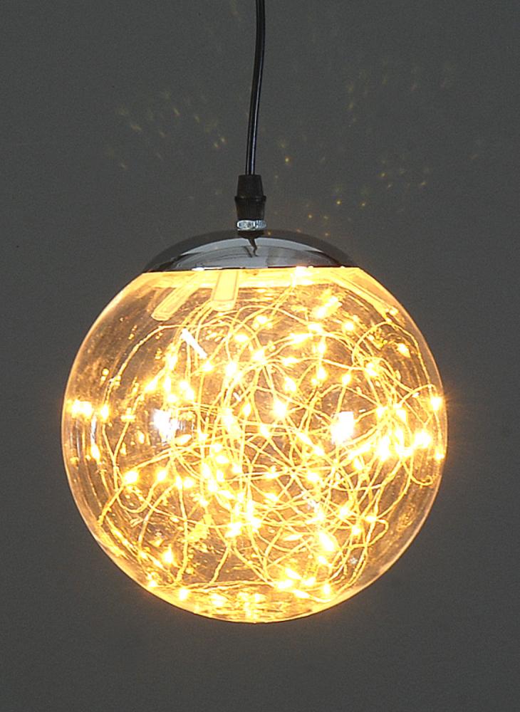 Glass ball 18cm 80LED warm