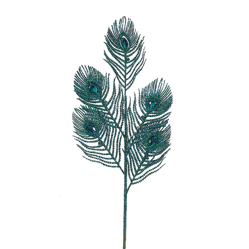 12/144 - 77CM PEACOCK WITH GEMS,BULE