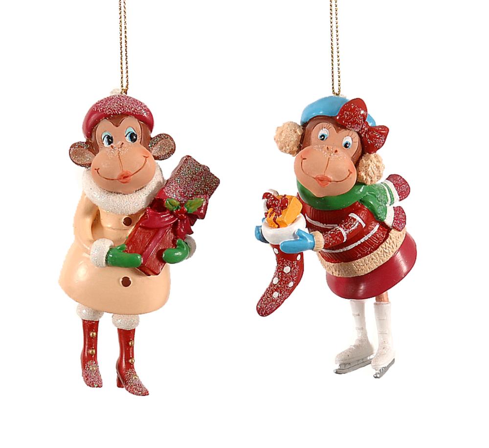 12cm polyresin monkeys w/gifts, 1ΤΜΧ