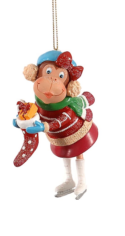 12cm polyresin monkeys w/gifts, 1ΤΜΧ-Design B