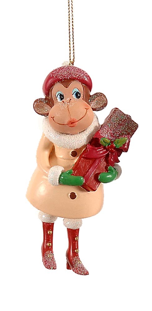 12cm polyresin monkeys w/gifts, 1ΤΜΧ-Design A