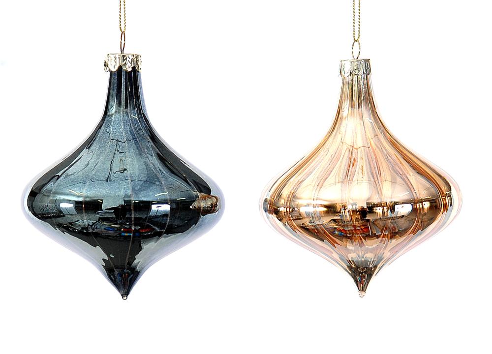 12cm Glass finial grey, 1ΤΜΧ