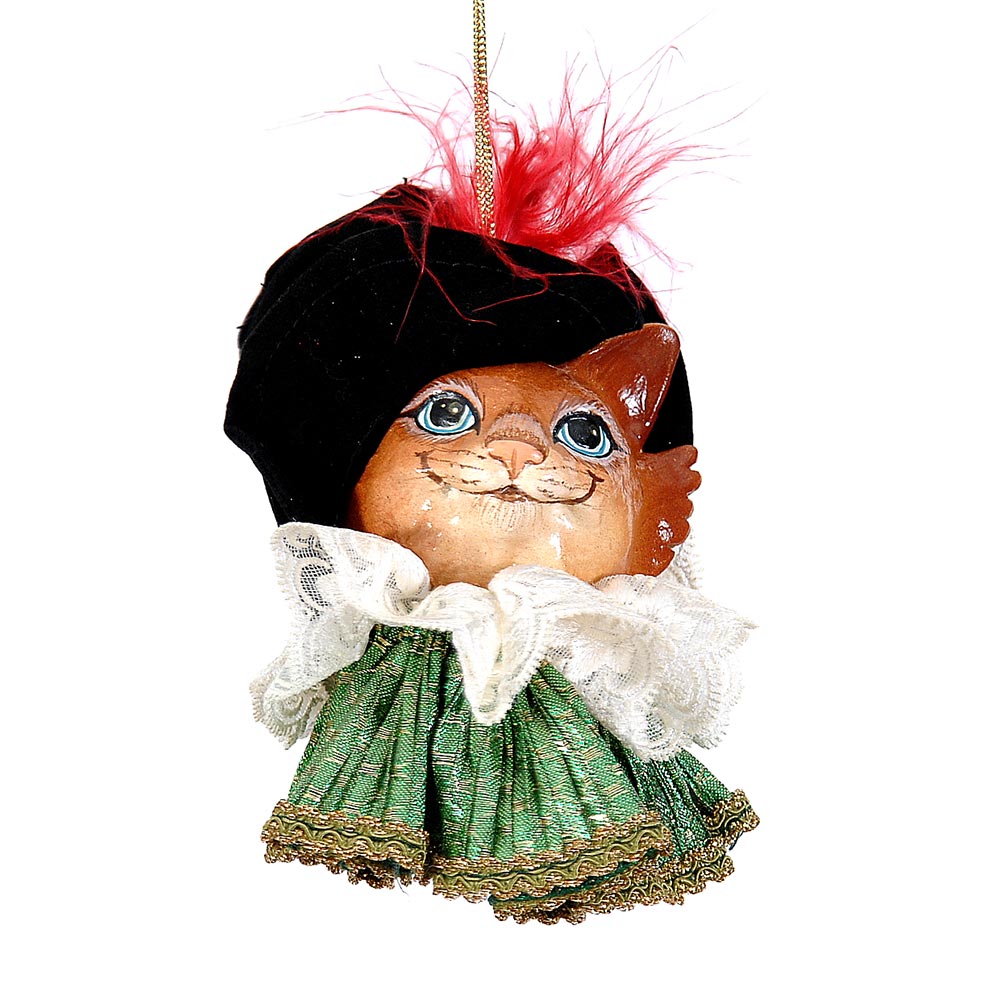 3/36-30,5cm Red/black magic cat ornament
