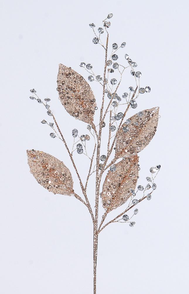 6/144-78cm Gold glitered branch w/crystals