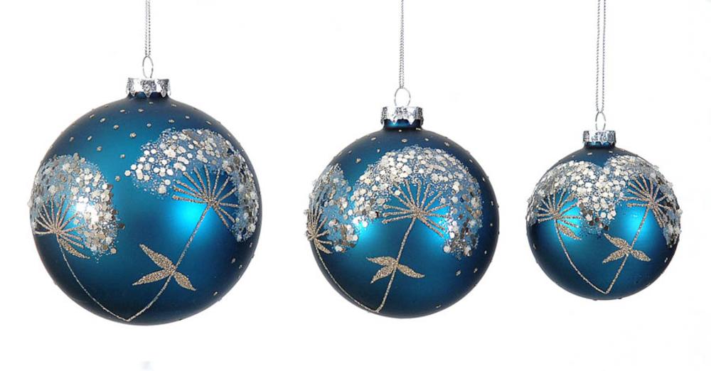 12/48-10cm Glass mat blue w/gold design