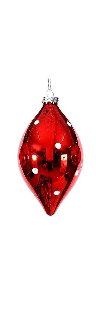 8cm Glass red ball/drop/onion orn, 1ΤΜΧ-Design B