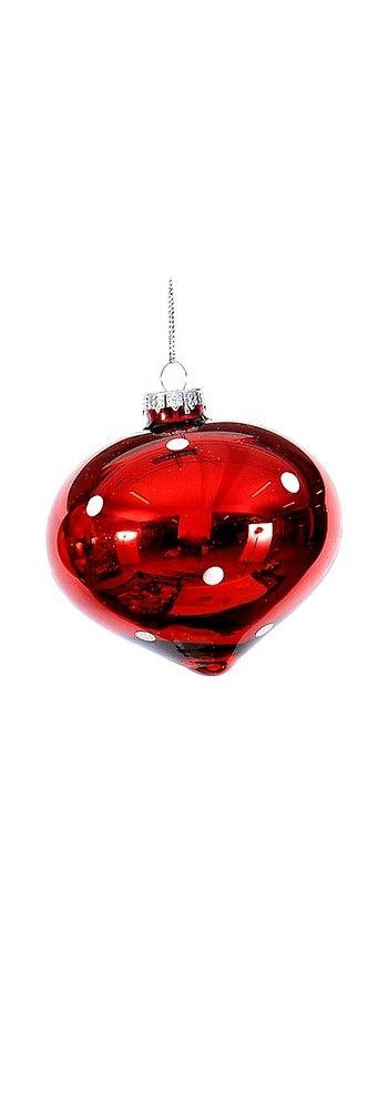 8cm Glass red ball/drop/onion orn, 1ΤΜΧ-Design C