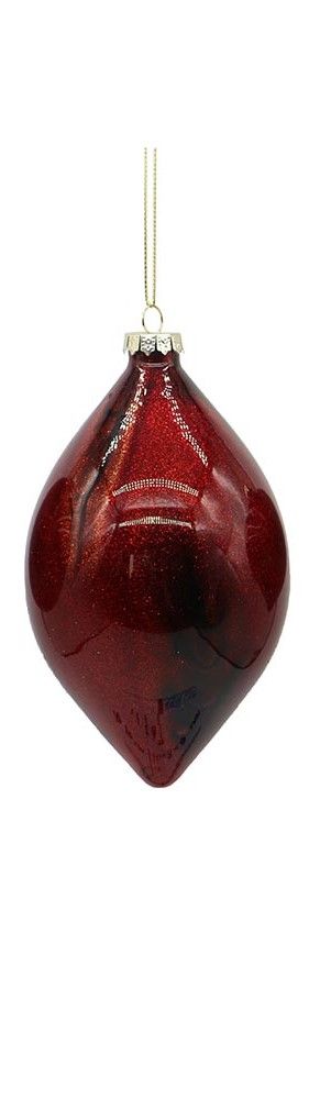 10cm Glass red ball/drop/onion orn, 1ΤΜΧ-Design B