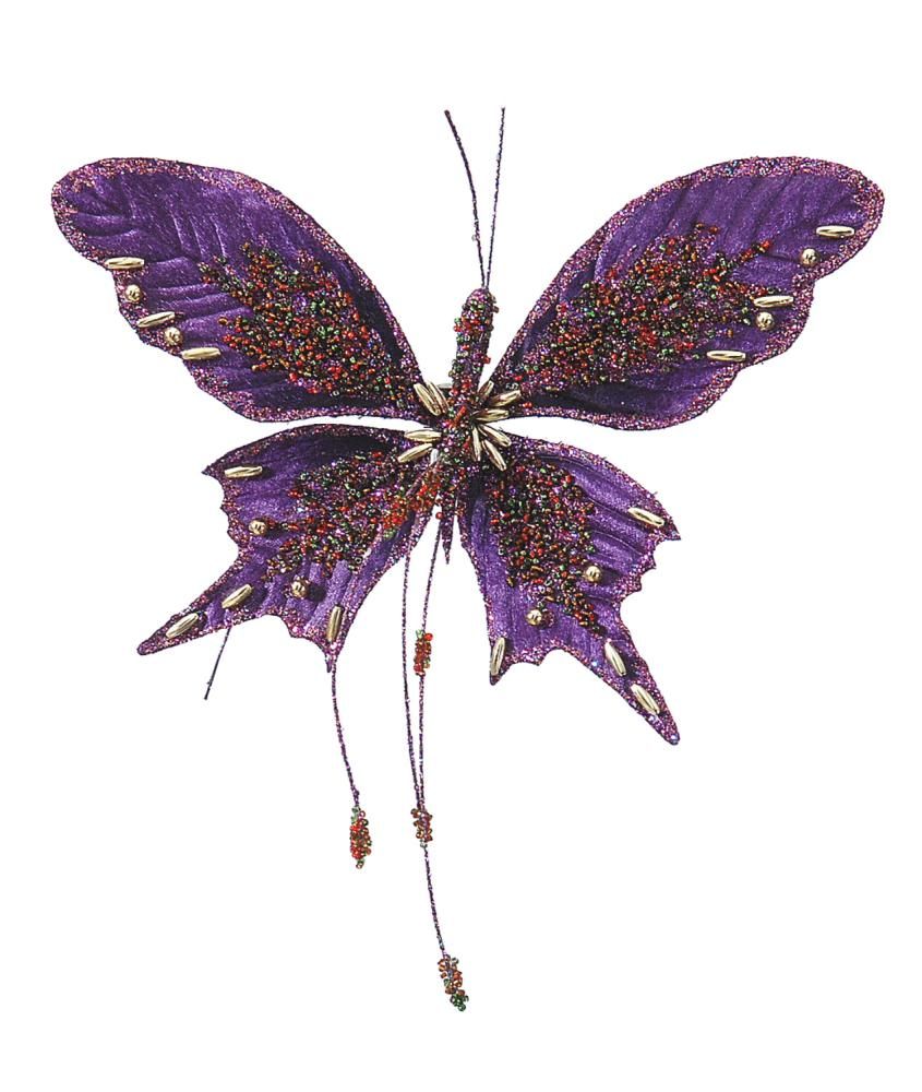 6/72-18cm Purple beaded butterfly