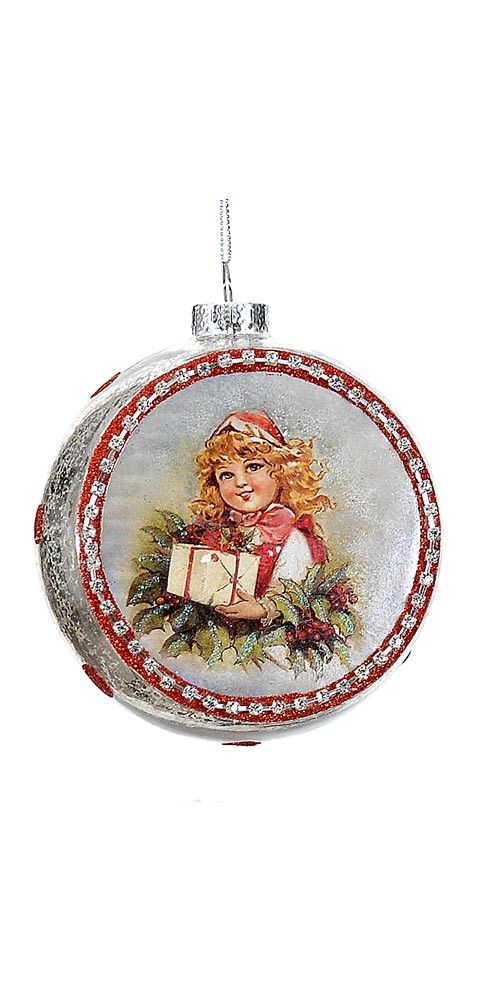 14cm Glass ornament Santa/girl, 1ΤΜΧ-Design A