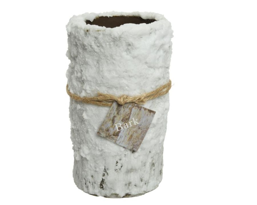 Candle wax pillar frosted bark