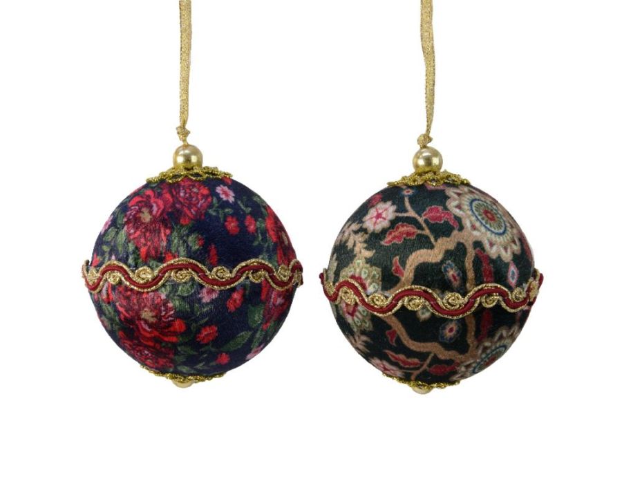 Bauble with handle polyester w gold bead on top 1ΤΜΧ