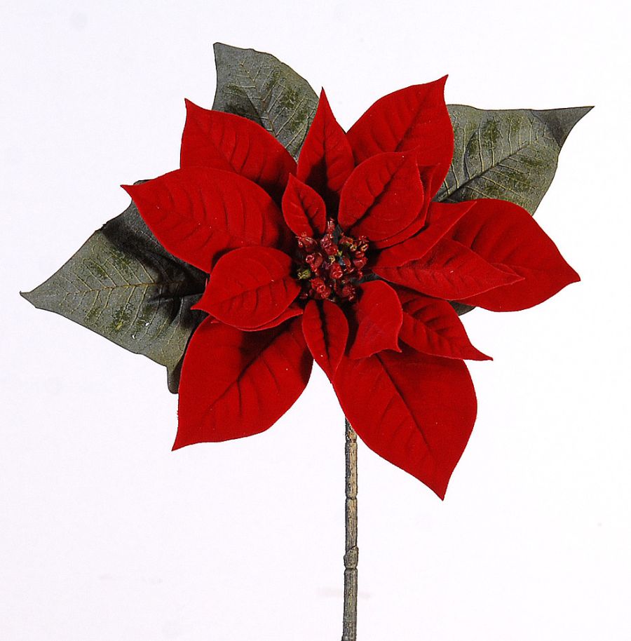 6/96-38cm Red poinsetia pick
