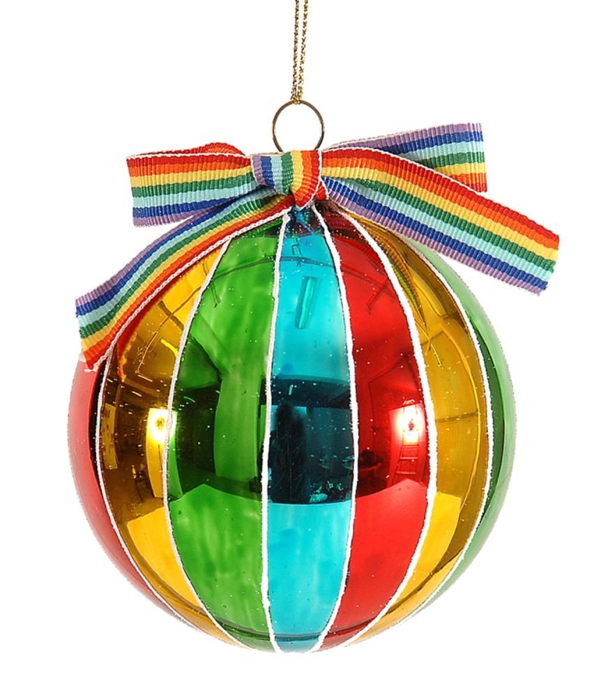 6/36 - 10CM Colorful Glass Ball w/ colorful Bow