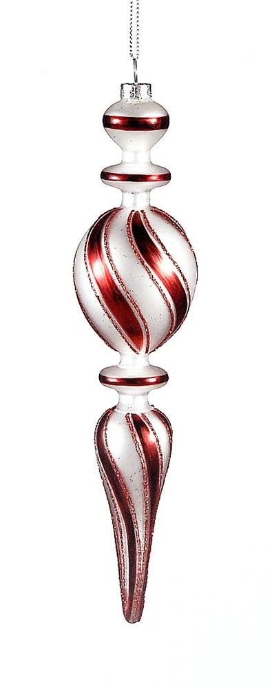 20cm red/white striped glass icicle ornaments, 1ΤΜΧ-Design A