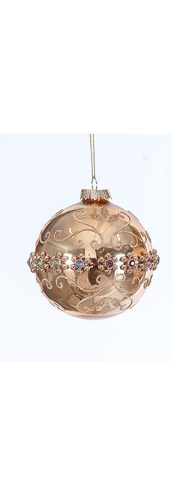 10cm Glass gold ball w/beads, 1ΤΜΧ-Design A