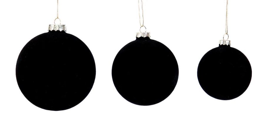 12/48-10cm Glass ball velvet black