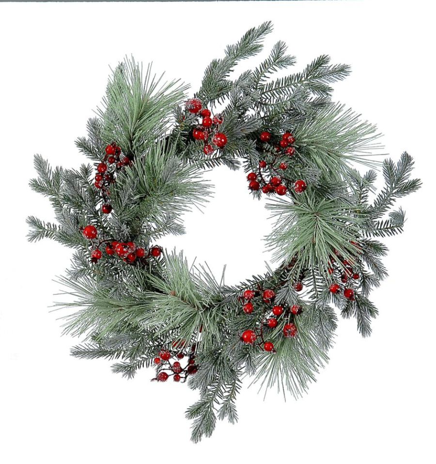 1/12-65cm Wreath w/berries
