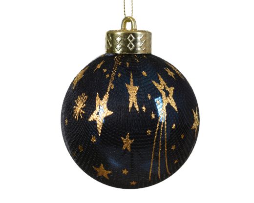 Bauble on wire shatterproof fabric moon and star