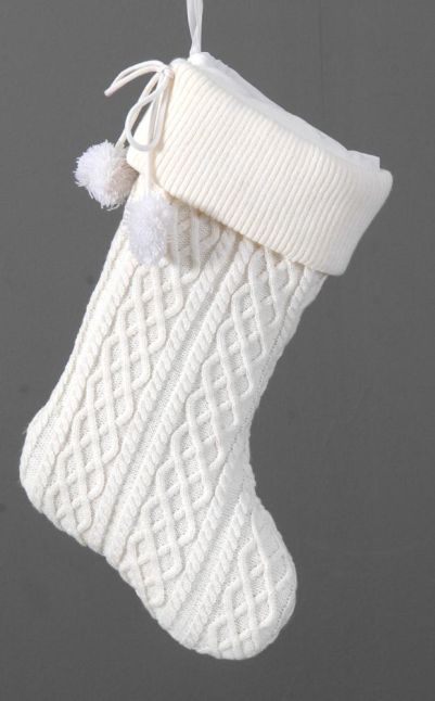 4/12-50cm White xmas sock