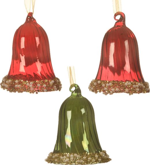 Bell glass shiny beads,sequins,glitter 1ΤΜΧ-Κόκκινο