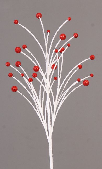 12/144-66cm Red branch w/hanging balls