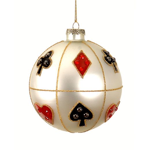 Χριστουγεννιάτικη μπάλα, γυάλινη, ασημί με χρυσές γραμμές γκλίτερ, 10cm