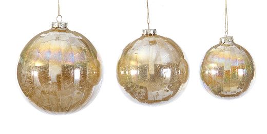 12/48-10cm Glass shiny gold ball
