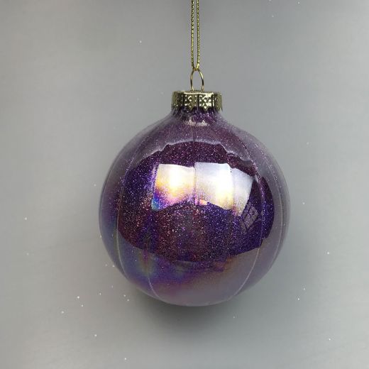 12/96-8cm Glass shiny purple ball