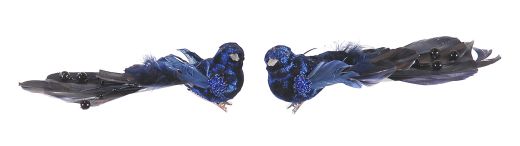 12/120-2Asst 16cm Dk blue bird w/feather