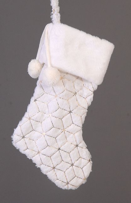6/24-53cm Fabrci white stocking