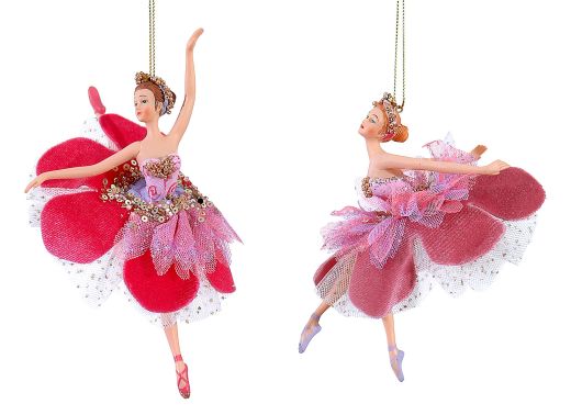 12/72-2Asst 18cm Polyresin ballerina w/pink skirt
