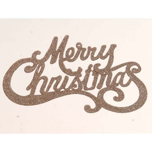 Χριστουγεννιάτικο διακοσμητικό, σαμπανί, "Merry Christmas", 20cm